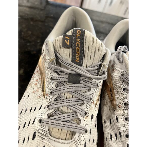 Brooks Glycerin 17 Shoes Womens Size 8 Gray Rose Gold Neutral Running Sneakers - Picture 8 of 11